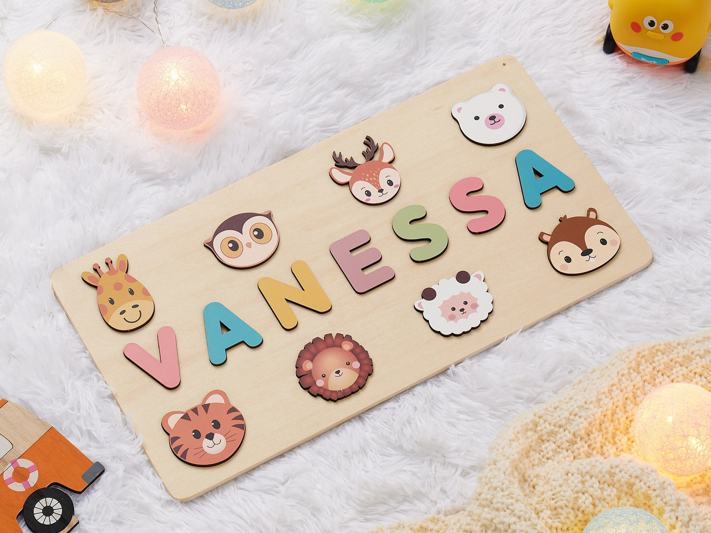 Custom Name Puzzle for Toddlers | Personalized Wooden Puzzle | Perfect Gift for Kids-Animal Series 1