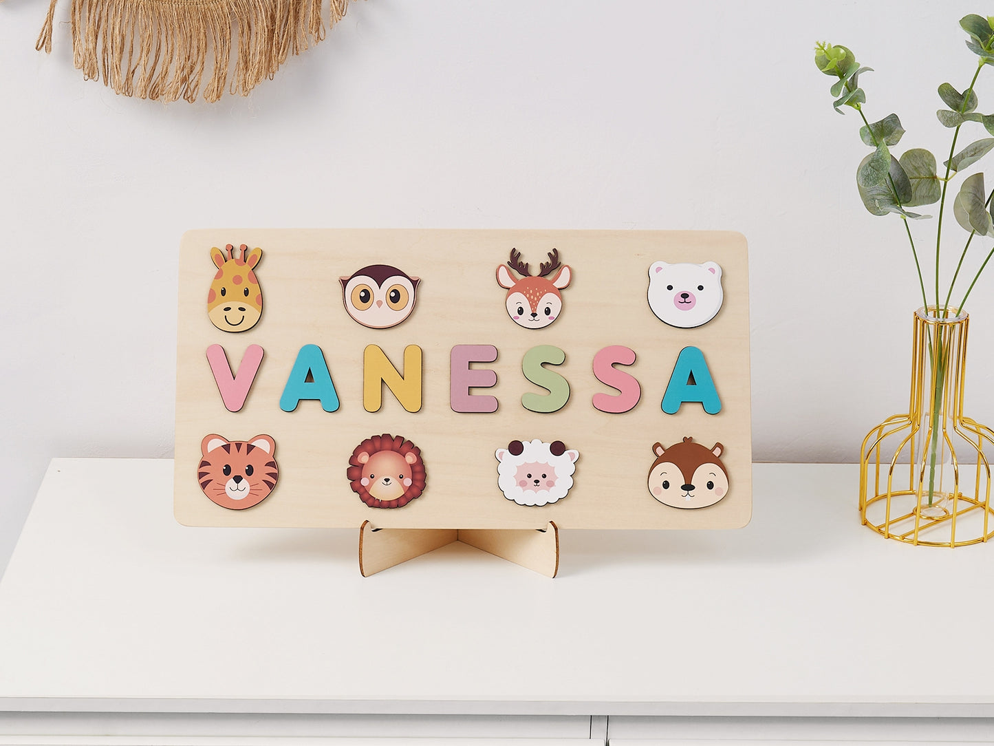 Custom Name Puzzle for Toddlers | Personalized Wooden Puzzle | Perfect Gift for Kids-Animal Series 1