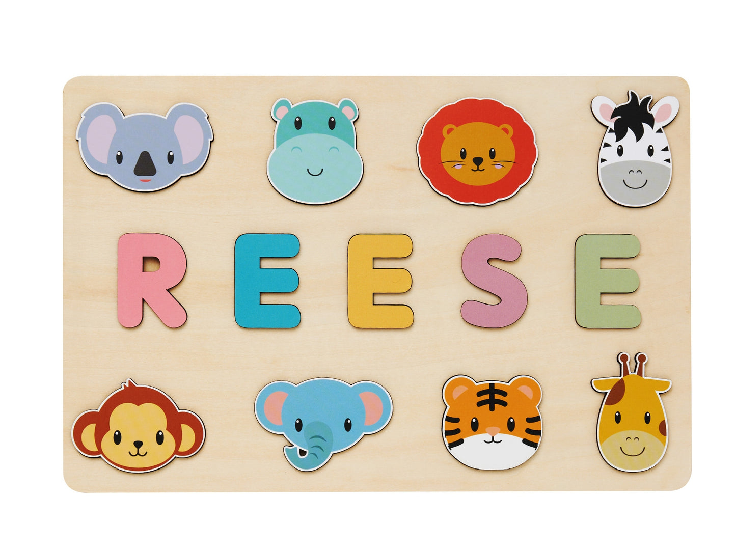 Wooden Name Puzzle for Children | Custom Name Puzzle Toy | Unique Educational Gift-Animal Series 2