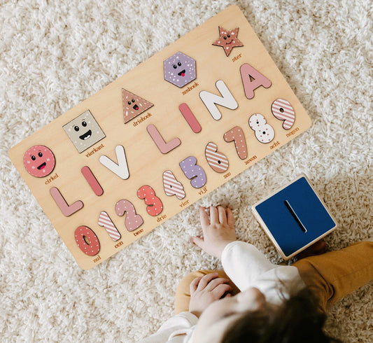 Wooden Name Puzzle for Children | Custom Name Puzzle Toy | Unique Educational Gift-Number Learning 3