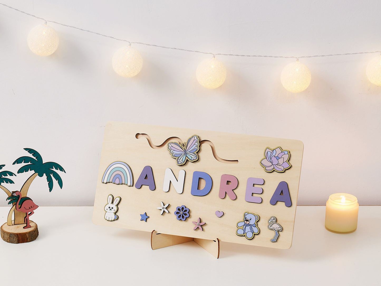 Custom Name Puzzle for Toddlers | Personalized Wooden Puzzle | Perfect Gift for Kids-Purple Butterfly